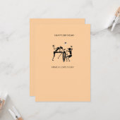 シルエッ素晴らしトダンサーオレンジ誕生日 カード (正面/裏面インサイチュ)