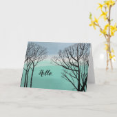 シルエッ絵画トスカイクラウドカードの木の数 カード (黄色い花)