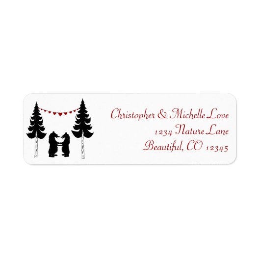 シルエッ魅力的トマウンテンのベアーアドレス ラベル (正面)