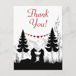 シルエッ魅力的トマウンテンベアーズサンキュー ポストカード