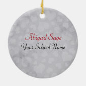 シルエパーソナライズされたットガールとハート卒業 セラミックオーナメント (裏面)