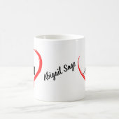 シルエパーソナライズされたットバレルレーシングホース、ハート コーヒーマグカップ (中央)