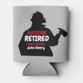 シルエパーソナライズされたッ退職したト消防士 缶クーラー (正面)