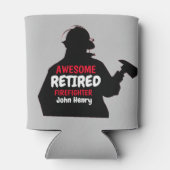 シルエパーソナライズされたッ退職したト消防士 缶クーラー (裏面)