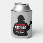 シルエパーソナライズされたッ退職したト消防士 缶クーラー (缶裏面)
