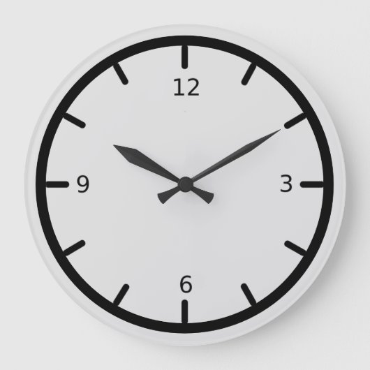 シルエレガントバーグレーと黒 ラージ壁時計 (正面)