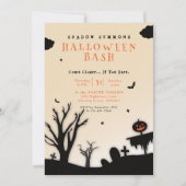 シルエ不気味ッ幽霊のよく出るト墓地ハロウィーン 招待状 (正面)