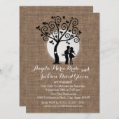 シルエ素朴ットカップル婚約パーティ 招待状 (正面/裏面)