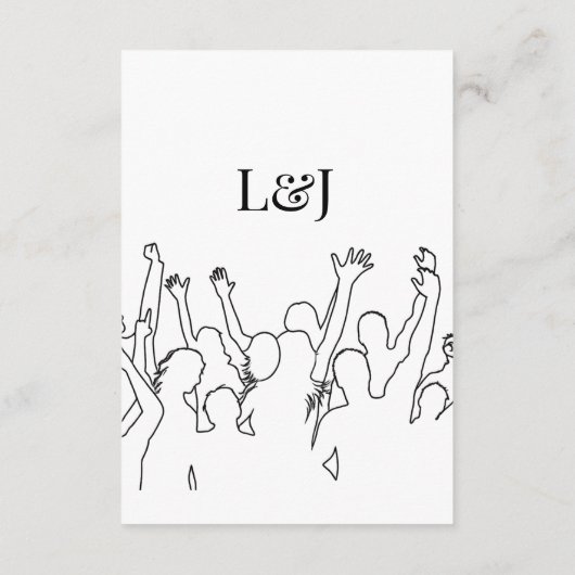 シルエ芸術的ットデスティネーションウェディングモダンアート エンクロージャーカード (裏面)