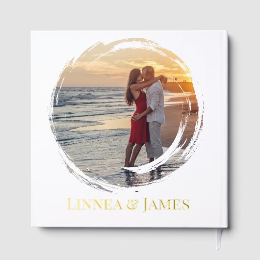 シルエ芸術的ットデスティネーションウェディングモダンアート ゲストブック (裏面)