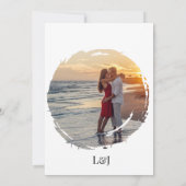 シルエ芸術的ットデスティネーションウェディングモダンアート サンキューカード (裏面)