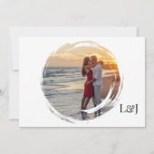 シルエ芸術的ットデスティネーションウェディングモダンアート サンキューカード (裏面)