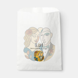 シルエ芸術的ットデスティネーションウェディングモダンアート フェイバーバッグ