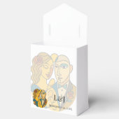 シルエ芸術的ットデスティネーションウェディングモダンアート フェイバーボックス (オープン)