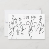 シルエ芸術的ットデスティネーションウェディングモダンアート 出欠カード (裏面)