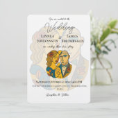 シルエ芸術的ットデスティネーションウェディングモダンアート 招待状 (スタンド正面)