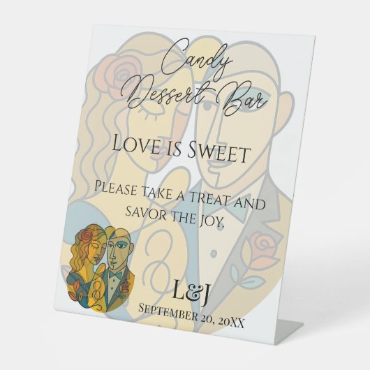 シルエ芸術的ッ結婚トのキャンディデザート 台座サイン (正面)