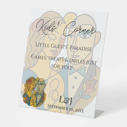 シルエ芸術的ッ結婚トの子供のコーナー 台座サイン (正面)