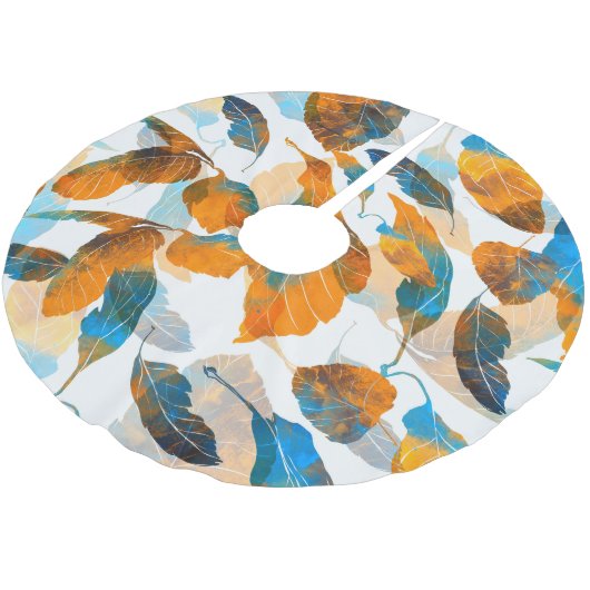 シルエ葉ット:水彩、デジタルシームレスpa ブラッシュドポリエステルツリースカート (アングル)