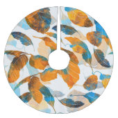 シルエ葉ット:水彩、デジタルシームレスpa ブラッシュドポリエステルツリースカート (正面)