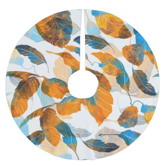 シルエ葉ット:水彩、デジタルシームレスpa ブラッシュドポリエステルツリースカート (正面)