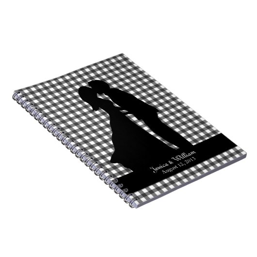 シルエ魅力的ッキスをするトカップル結婚ズ ノートブック (右側)