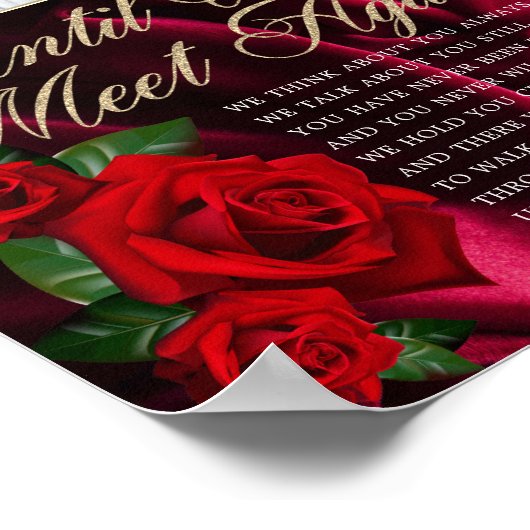 シルキエレガントー赤トルコバラ葬儀詩のサイン ポスター (角)