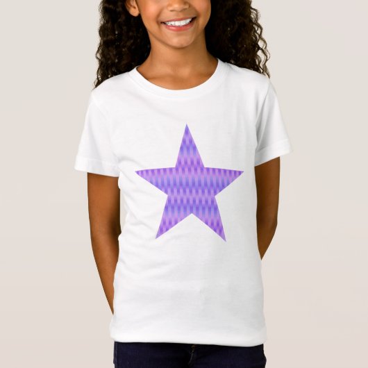 シルキパターン（の模様が）あるーのストライプ星 – 蘭 Tシャツ (正面)
