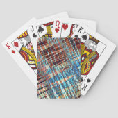 シルキーで素朴に交差する青と茶色のストローク トランプ (裏面)