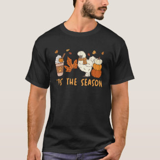 シルキーにわとりママの秋・ハロウィンのカボチャ Tシャツ