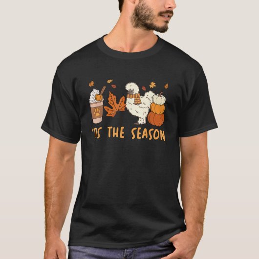 シルキーにわとりママの秋・ハロウィンのカボチャ Tシャツ (正面)