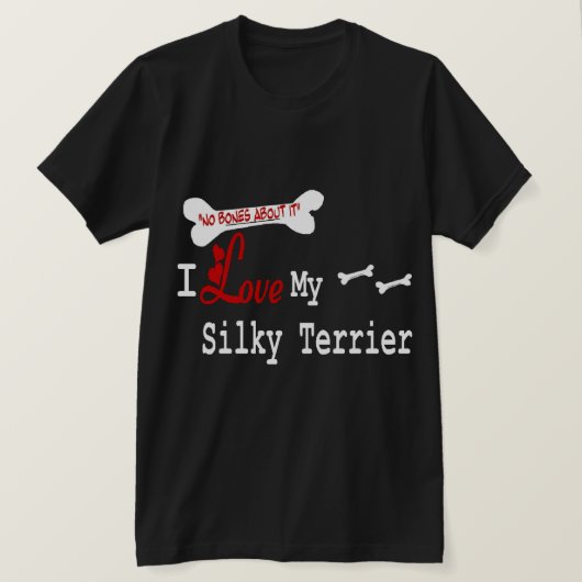 シルキーのテリアの贈り物 Tシャツ (デザイン正面)