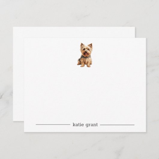 シルキーのテリアパーソナライズされたーノートカード ノートカード (正面/裏面)