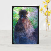 シルキーの鶏のフワフィ氏 カード (黄色い花)