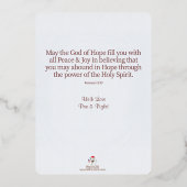 シルキーエンジェルヤートフォイルホリデーカード 箔招待状 (裏面)