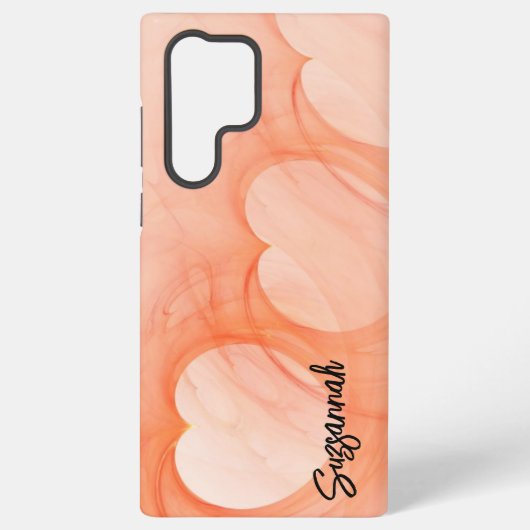 シルキーオレンジハートライン抽象芸術アートパーソナライズされた SAMSUNG GALAXYケース (裏面)