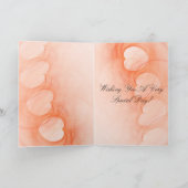 シルキーオレンジ抽象芸術ハートアートワークカスタム カード (内部)