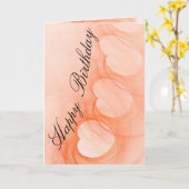 シルキーオレンジ抽象芸術ハートアートワークカスタム カード (黄色い花)