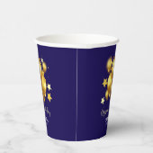 シルキーゴールデンバルーンズスターズネイビー誕生日 紙コップ (右)