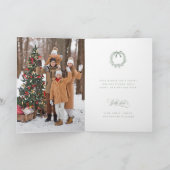 シルキーサージホリーベリーブーケのクリスマスフォト シーズンカード (内部)