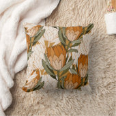 シルキージュラスティオレンジロータスフラワー装飾用クッション クッション (ブランケット)