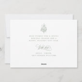 シルキーセージロマンチックなメリークリスマススクリプトフラット シーズンカード (裏面)