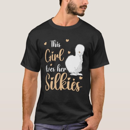 シルキーチキンガール動物農家シルキー Tシャツ (正面)