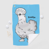 シルキーチキン漫画イラストレーション ゴルフタオル (インサイチュ)