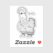 シルキーチキン漫画イラストレーション シール (シート)