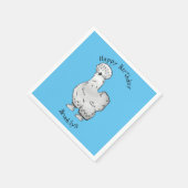 シルキーチキン漫画イラストレーション スタンダードカクテルナプキン (角)