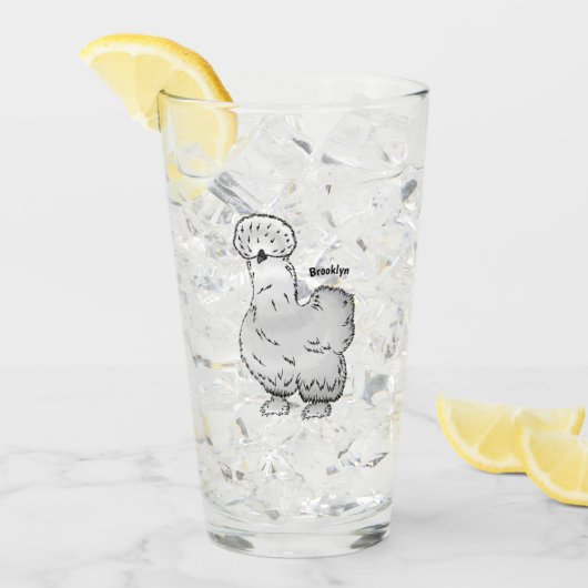 シルキーチキン漫画イラストレーション タンブラーグラス (アイス正面)
