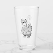 シルキーチキン漫画イラストレーション タンブラーグラス (正面)