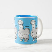 シルキーチキン漫画イラストレーション ツートーンマグカップ (正面右)