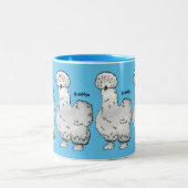 シルキーチキン漫画イラストレーション ツートーンマグカップ (中央)